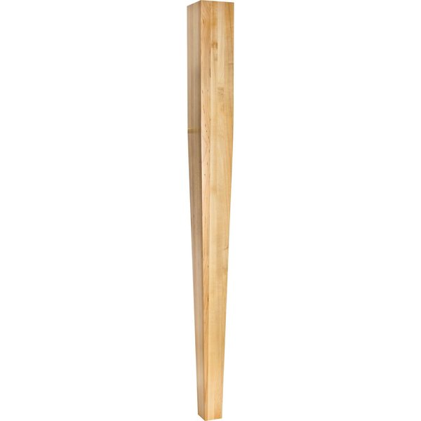 Hardware Resources 3-1/2" Wx3-1/2"Dx42"H Rubberwood Square Tapered Post P43-42RW